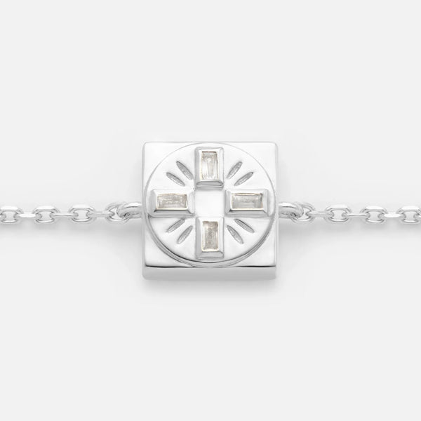 'TRUST IN THE TIMING' FIXED CHARM BRACELET (925 Sterling Silver)