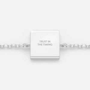 'TRUST IN THE TIMING' FIXED CHARM BRACELET (925 Sterling Silver)