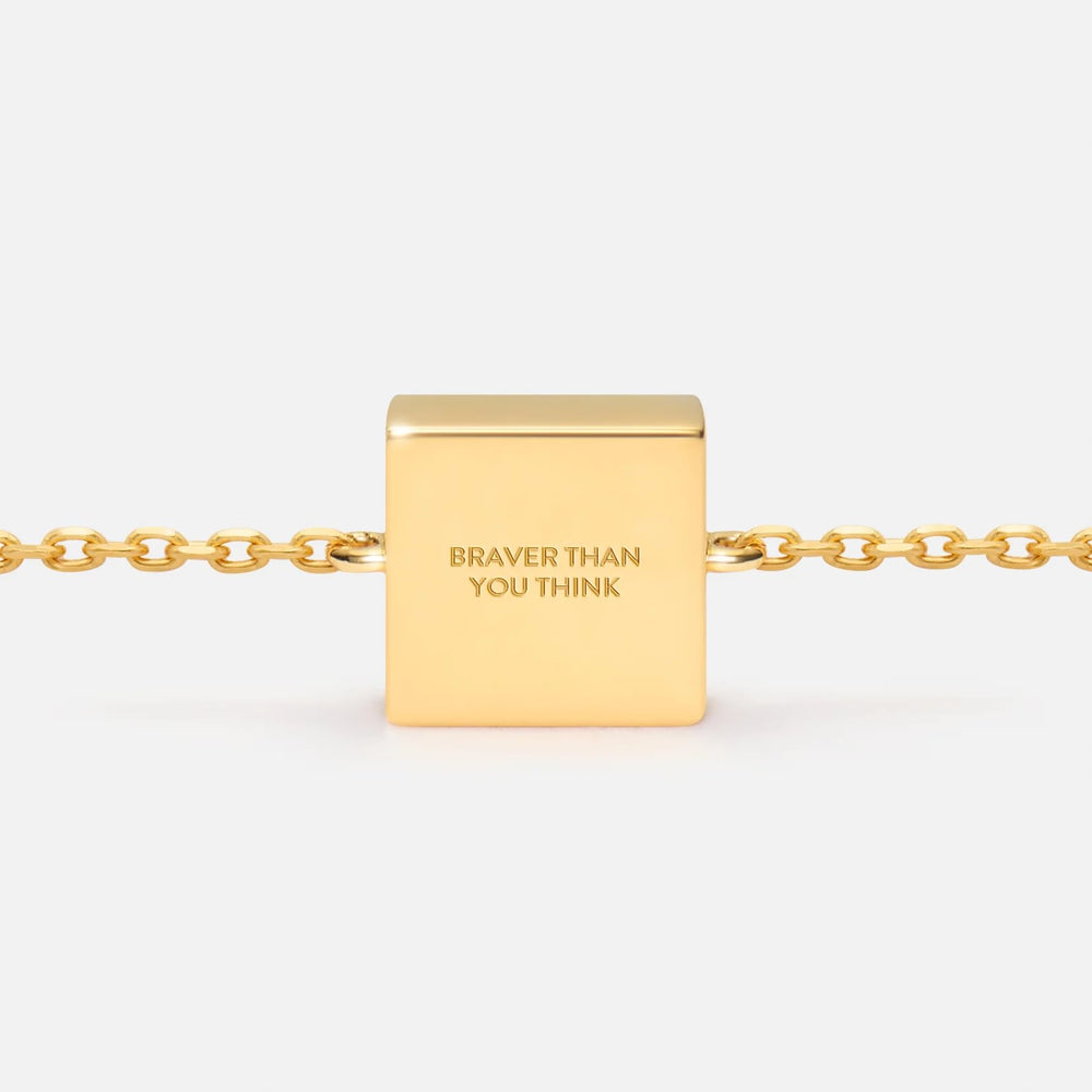 'BRAVER THAN YOU THINK' FIXED CHARM BRACELET