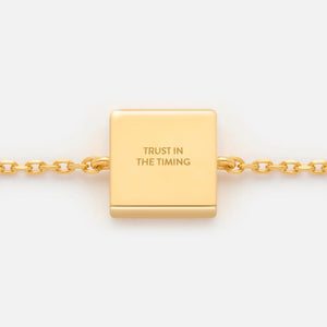 'TRUST IN THE TIMING' FIXED CHARM BRACELET