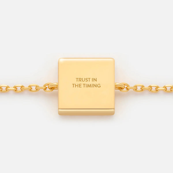 'TRUST IN THE TIMING' FIXED CHARM BRACELET
