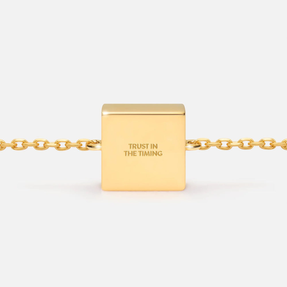 'TRUST IN THE TIMING' FIXED CHARM BRACELET
