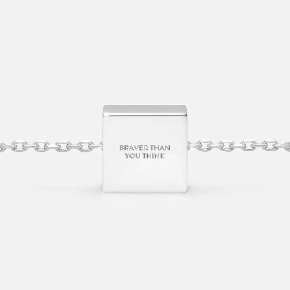'BRAVER THAN YOU THINK' NECKLACE PENDANT CHARM
