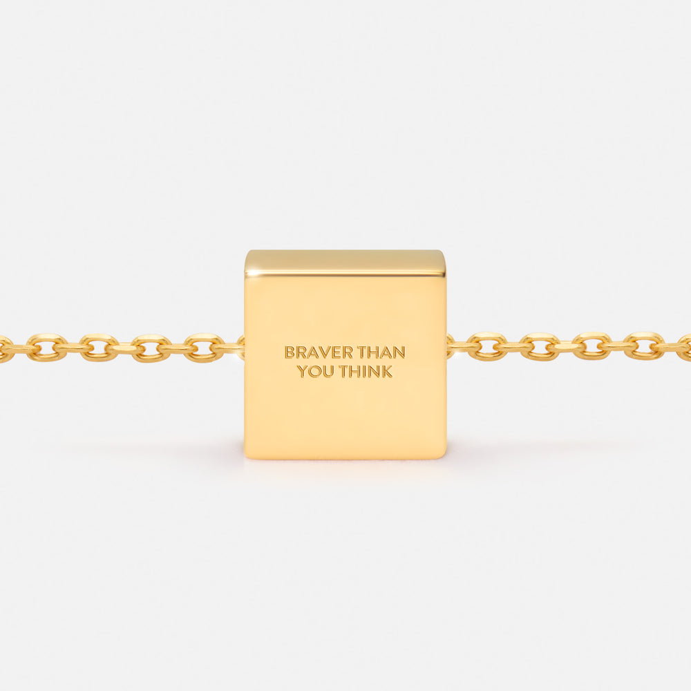 'BRAVER THAN YOU THINK' NECKLACE PENDANT CHARM