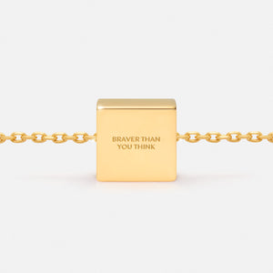 'BRAVER THAN YOU THINK' NECKLACE PENDANT CHARM