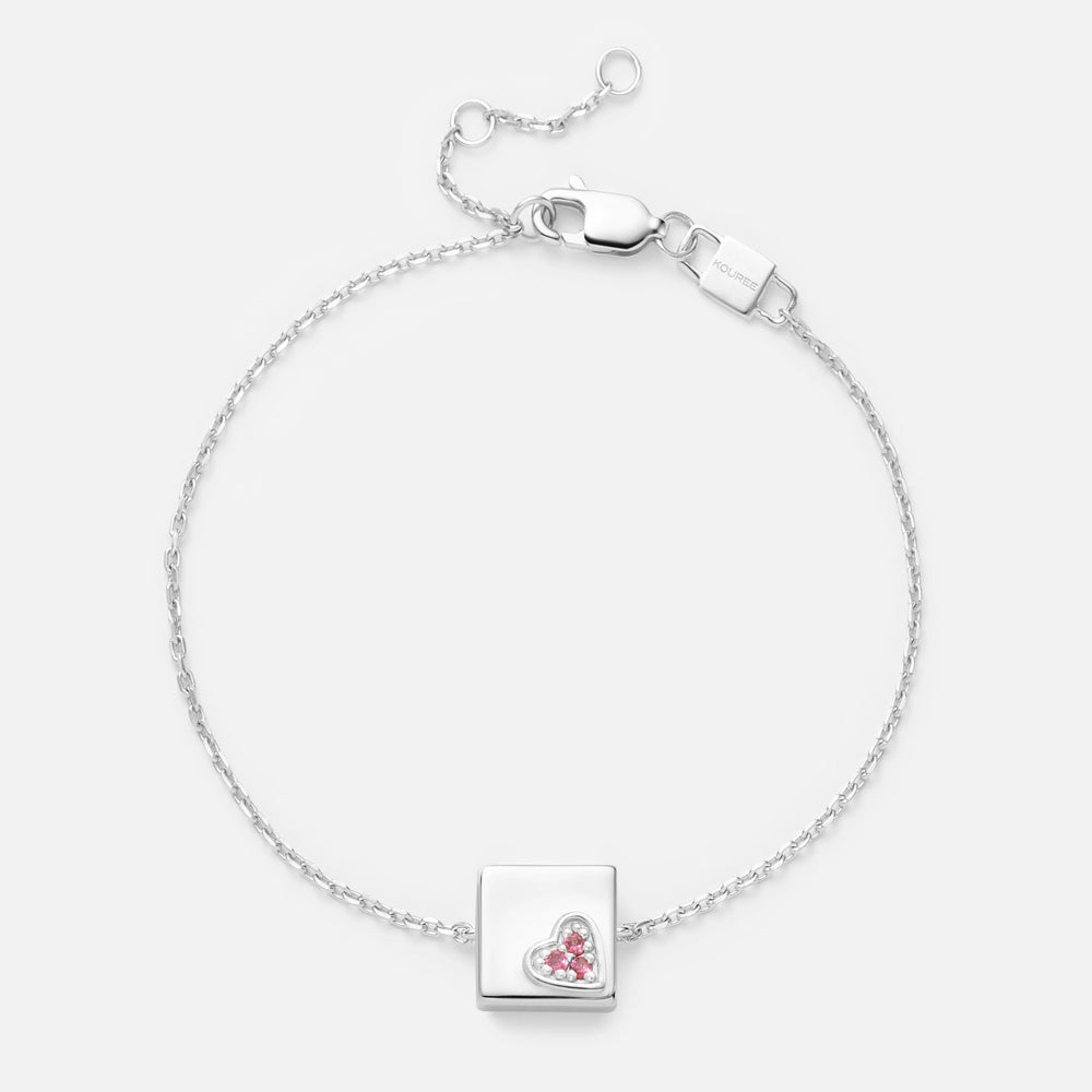 'GRATITUDE IS THE ATTITUDE' FIXED CHARM BRACELET (925 Sterling Silver)