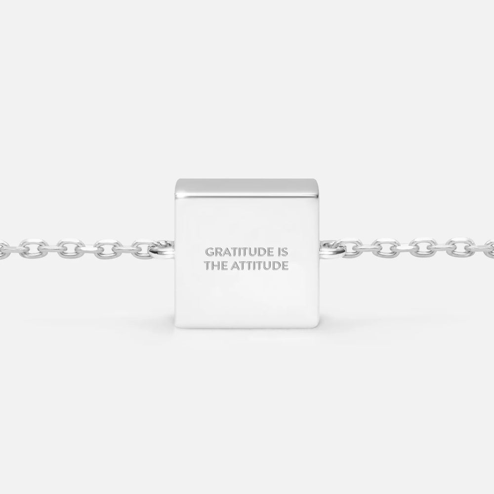 'GRATITUDE IS THE ATTITUDE' FIXED CHARM BRACELET (925 Sterling Silver)