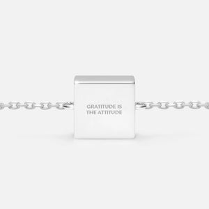 'GRATITUDE IS THE ATTITUDE' FIXED CHARM BRACELET (925 Sterling Silver)